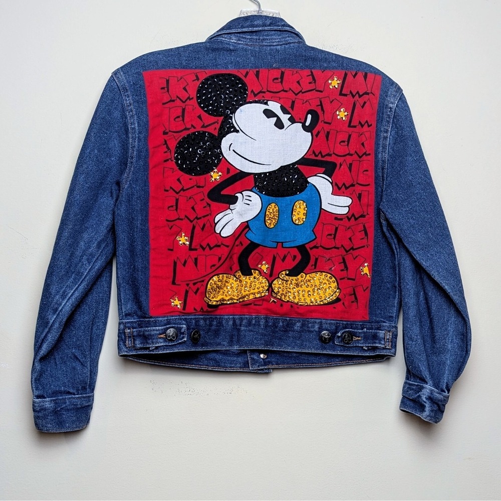 Disney Mickey & Co JG Hook Vintage 80s Embroidered Denim Jacket Youth Small